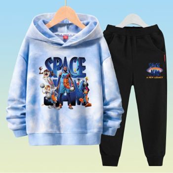 NEW Kids Space Jam Cute Tie Dye Hoodie Long Sleeve Casual Sweatshirt 
