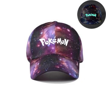 Pokémon Tie-dyed Snapback Hat Adjustable Flat Bill Baseball Cap Glow in the dark