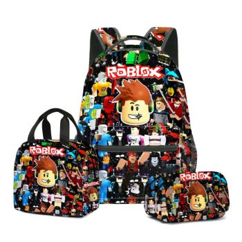 3pcs Roblox Backpack and Lunch box Pencil bag Roblox Bookbag School Backpack Laptop Bag for Kids Girls Boys 
