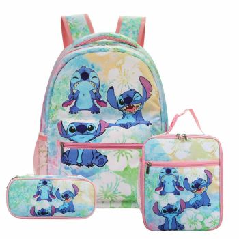 3pcs Stitch Backpack and Lunch box Pencil bag Stitch Anime Bookbag School Backpack Laptop Bag for Kids Girls Boys 