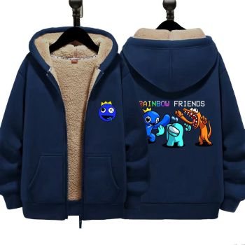 Rainbow friends Boys Girls Kid's Winter Sherpa Lined Zip Up Sweatshirt Jacket Hoodie 4