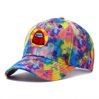  Among Us Tie-dyed Snapback Hat Adjustable Flat Bill Baseball Cap