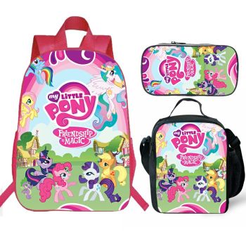  My Little Pony Backpack Lunch box School Bag Kids Bookbag Pink