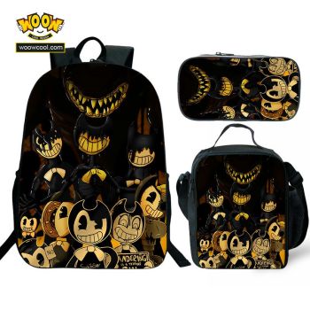  NEW Bendy and the Ink Machine Backpack Lunch box School Bag 2