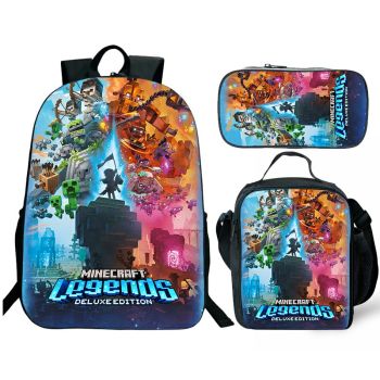 【NEW】Minecraft  boys backpack and lunch box set 