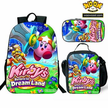 【NEW】Kirby's Backpack Lunch box School Bag Kids Bookbag