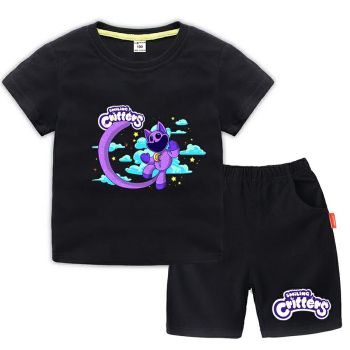 Smiling Critters Kids Cotton T-shirt Tops Short Sleeve Casual Summer Costumes