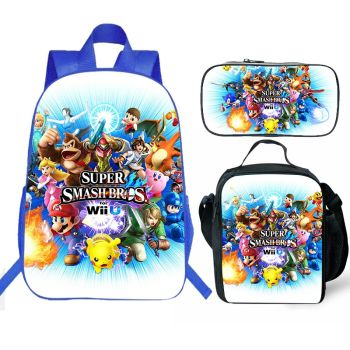  Super Smash Bros backpack kids boys school Lunch box School Bag