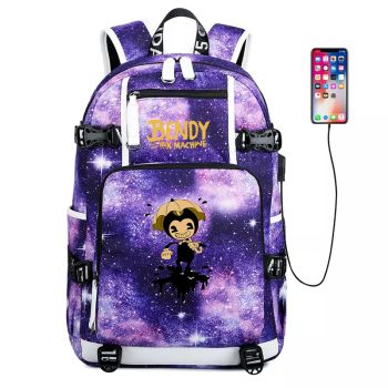 Bendy and the Ink Machine backpack Bendy bookbag 600D Oxford waterproof Travel bag with USB charging post