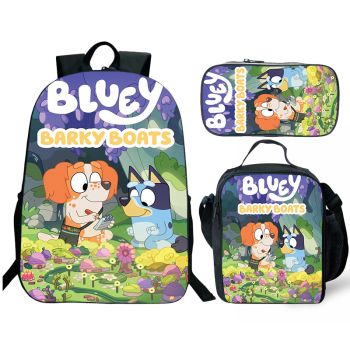 Bluey 3 Piece Backpack Set for Pre-School Girls & Boys, Kids 16" School Bag 