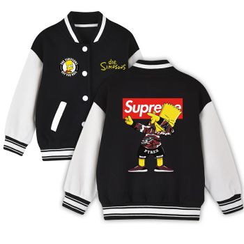 Boys Girls The Simpsons Varsity Jacket Baseball Jacket Pop Jacket  Coats