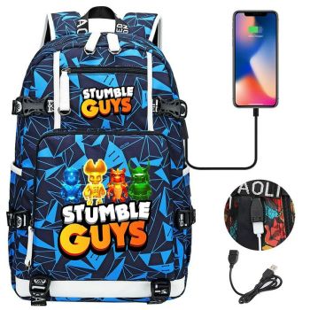 Boys Stumble Guys Backpack 600D Oxford Waterproof Stumble Guys Cool Bookbag School Bags for Kids Gifts 