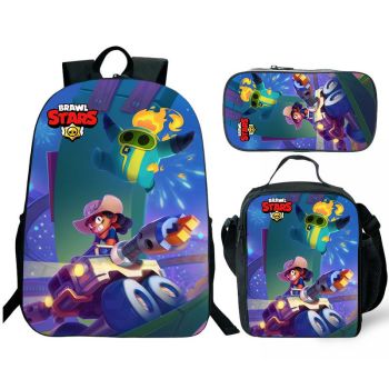 Brawl Stars Backpack for Girls & Boys for Kindergarten & Elementary School, Adjustable Straps & Padded Back, Lightweight Travel Bag for Kids 