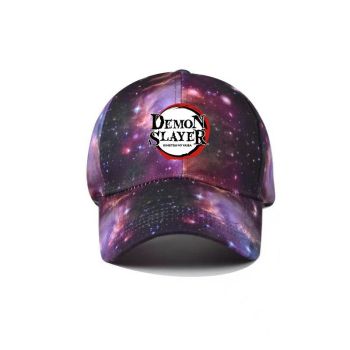 Demon Slayer Tie-dyed Snapback Hat Adjustable Flat Bill Baseball Cap