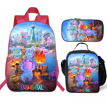 Elemental Backpack with Lunch box Kids Elemental Bookbag Gift 