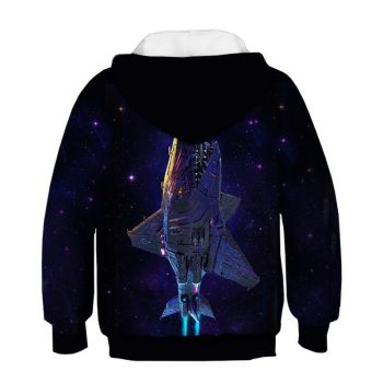 woow Black galaxy 3D Print Hooded Sweatshirt