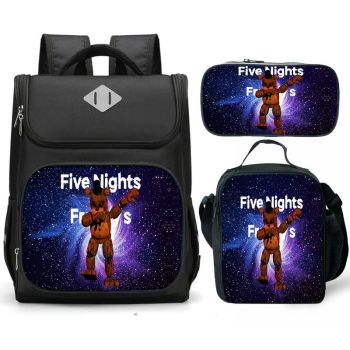 Five Nights at Freddy's Backpack for Girls & Boys for Kindergarten & Elementary School, Adjustable Straps & Padded Back, Lightweight Travel Bag for Kids 