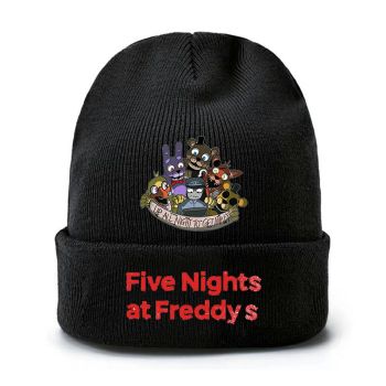 Five Nights at Freddy's Cap Wool Winter Beanie Skull Cap Embroidery Cuffed Hat 