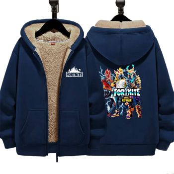 NEW Fortnite Boys Girls Kid's Winter Sherpa Lined Zip Up Sweatshirt Jacket Hoodie