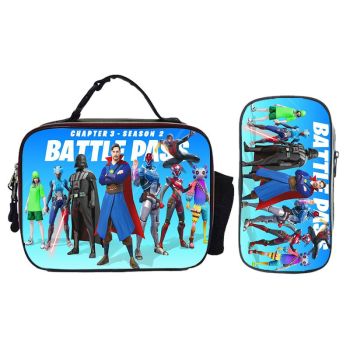 Fortnite Lunch Box Waterproof High quality leather Lunch Bag Portable Lunch box