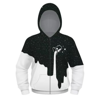 woow Black galaxy 3D Print zipper Hoodie Sweatshirt 