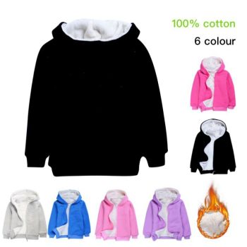 Kids Hoodie Zip Up Fleece Jackets Winter Coats 