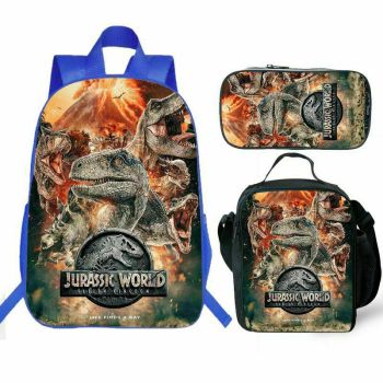 Jurassic World Backpack Lunch box School Bag Kids Bookbag 1