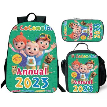 Cocomelon kids school backpack for boys lunch bag and pencil case