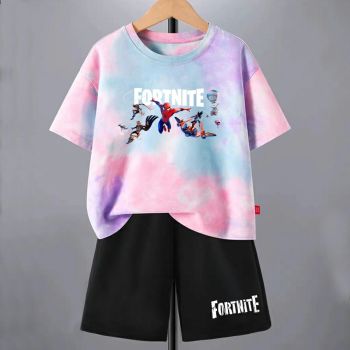 Kids Fortnite Tie dye T-Shirt Cotton Shirt 1
