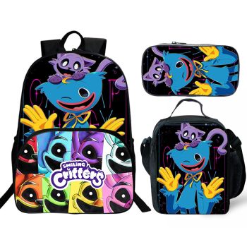 NEW Kids Smiling Critters Backpack Lunch box For School Bag Boys Girls Bookbag