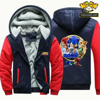 Kids Sonic Camouflage Jackets Thick Fleece Hoodies Winter Coats  3
