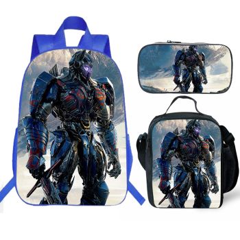 kids Transformers school backpack for boys lunch bag and pencil case