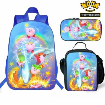 Kirby's backpack boys for girl school Lunch box School Bag
