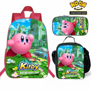 Kirby's backpack kids boys school Lunch box School Bag
