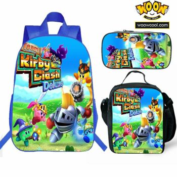 Kirby's Backpack Lunch box School Bag Kids Bookbag