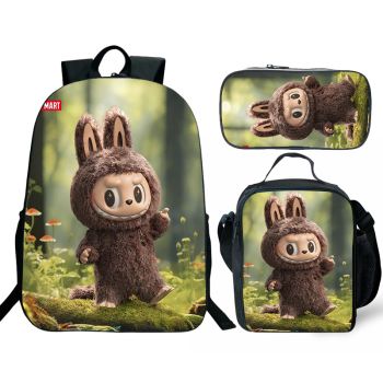 Labubu Backpack Lunch box School Bag Kids Bookbag