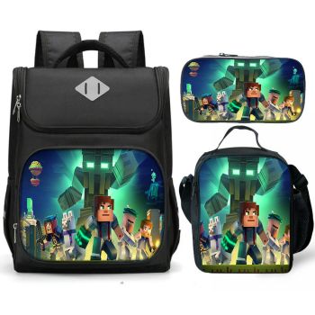 Minecraft  Backpack for Girls & Boys for Kindergarten & Elementary School, Adjustable Straps & Padded Back, Lightweight Travel Bag for Kids 