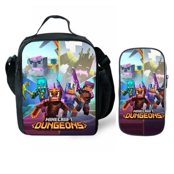 Minecraft Lunch Box Waterproof Insulated Lunch Bag Portable Lunch box