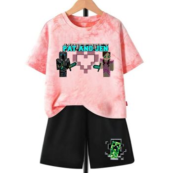 Minecraft  PAT AND JEN Tie dye T-Shirt Kids Cotton Shirt