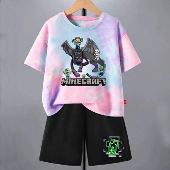 Minecraft Tie dye T-Shirt Kids Cotton Shirt 2