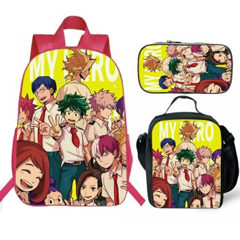 My hero academia backpack boys for girl school Lunch box School Bag 