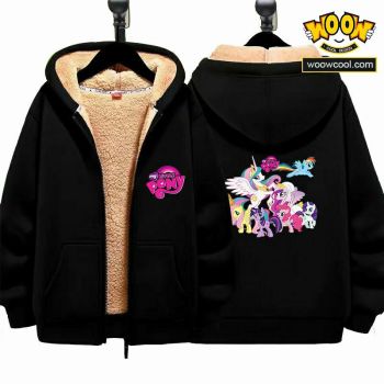 My Little Pony Boys Girls Kid's Winter Sherpa Lined Zip Up Sweatshirt Jacket Hoodie 2