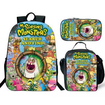 My Singing Monsters backpack kids boys school Lunch box School Bag