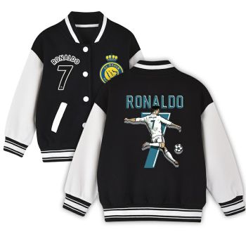 NEW Cristiano Ronaldo Varsity Jacket Girls Boys Baseball Jacket Bomber Coat POP Jackets with Pocket