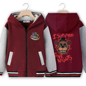 NEW Five Nights at Freddy's Kids Soft Brushed Fleece Zip-Up Hooded Sweatshirt Hoodie for Boys or Girls