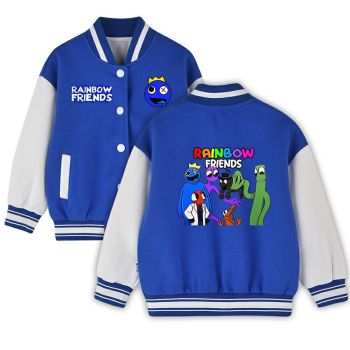 NEW Rainbow Friends  Kids Varsity Jacket Girls Boys Baseball Jacket Bomber Coat School Jackets with Pocket