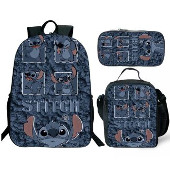 NEW Stitch backpack kids boys school Lunch box School Bag