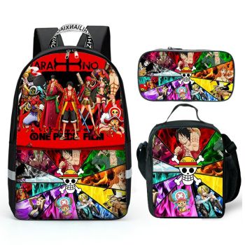 One Piece backpack kids boys school Lunch box School Bag