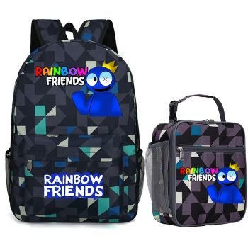 Kids Rainbow Friends Backpack Lunch box School Bag Kids Bookbag
