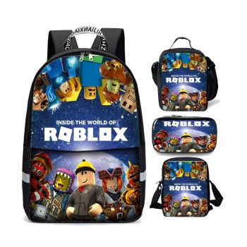 Roblox Backpack and Lunch box New Roblox Cool Bookbag School bag Boy Gifts